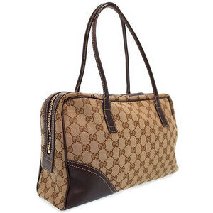 Gucci Brown Bag Boston Britt GG Canvas